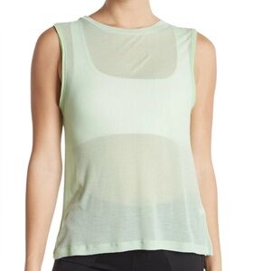 Free People Women's Green Mist Ribbed Om Crew Neck Tank Top